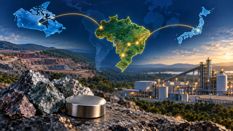 Brasil conectado ao Canadá e ao Japão na cadeia de terras raras e ímãs de neodímio